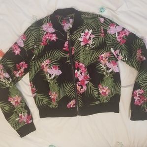 Forever21 tropical print light weight jacket